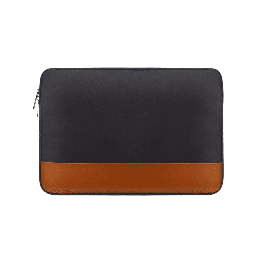 Two-Tone Fabric-&-PU Laptop Sleeve