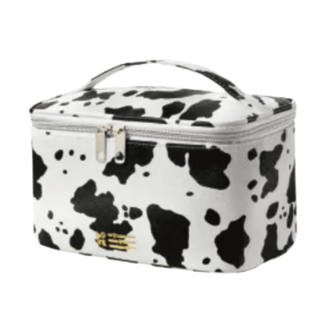 MooMood Cow Print Travel Cosmetic Bag Set