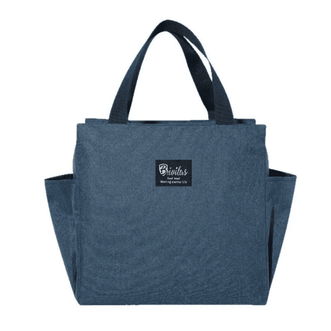 Custom Large Thermal Lunch Bag with Dual Side Pockets