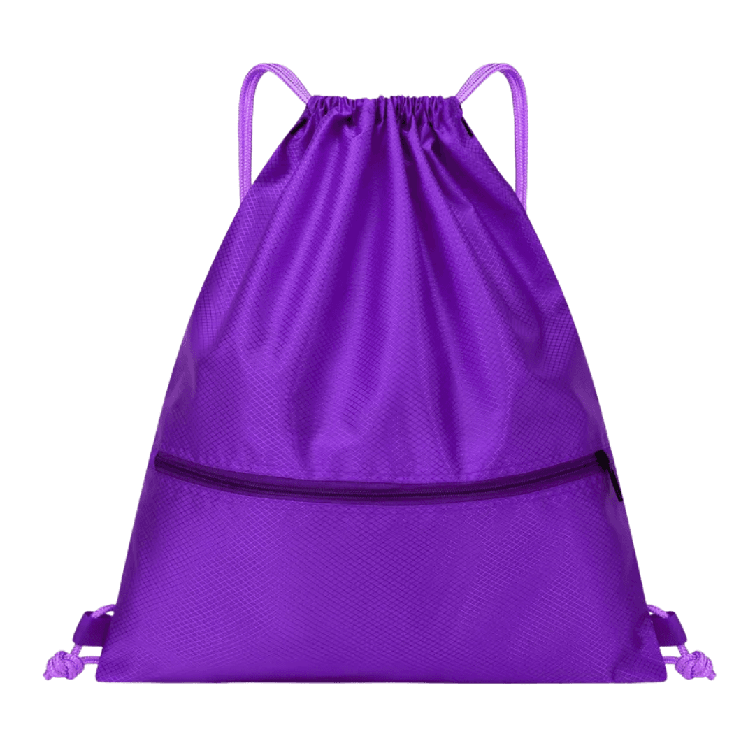 ZipStash Dual-Pocket Drawstring Bag