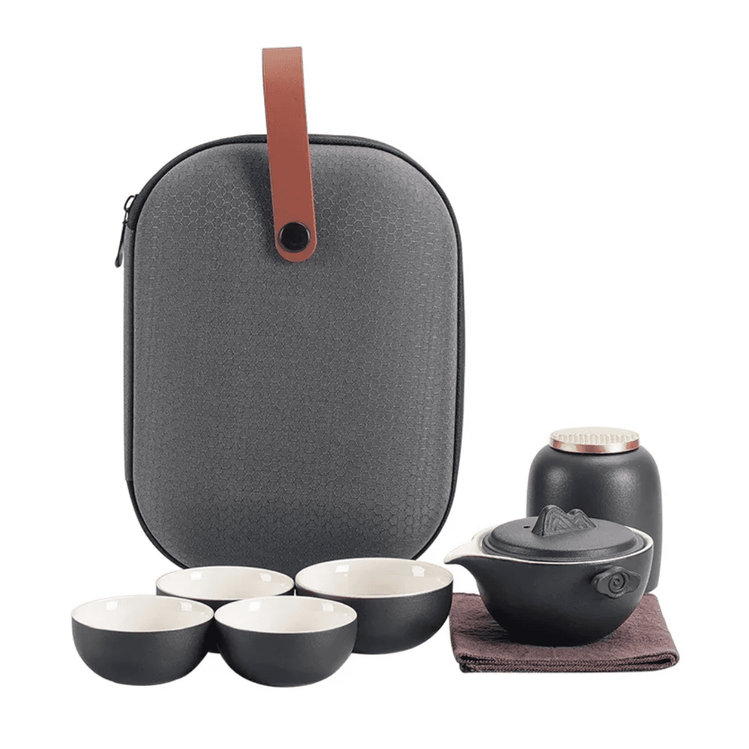 Customisable Portable Ceramic Gaiwan Tea Set (with Travel Case)