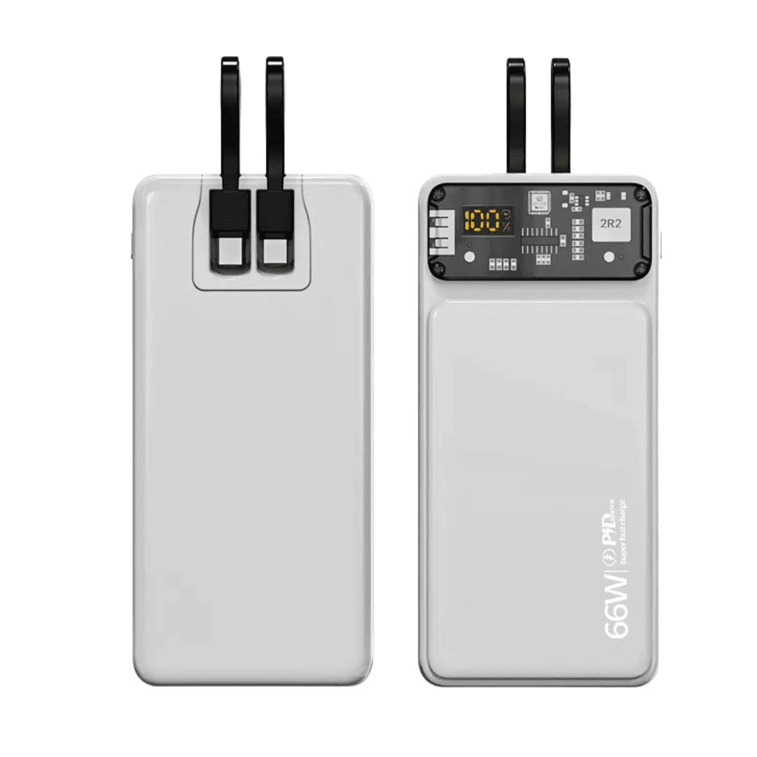 BladePro 66W Fast Charge Power Bank with Built-in Cables