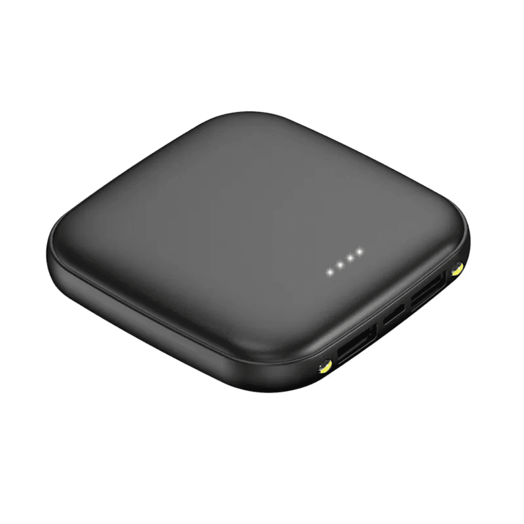 Square Dual-Port Power Bank with Minimalist Design
