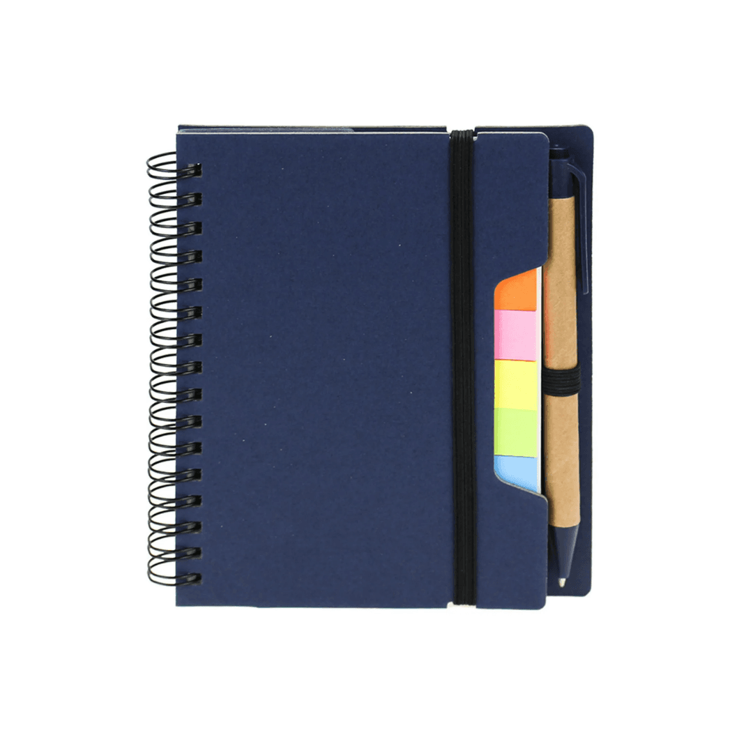 Eco-Friendly Spiral Notebook with Sticky Notes, Ruler & Pen