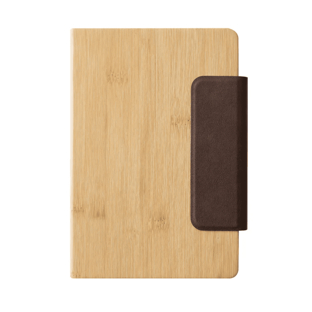 Bamboo-Texture A5 Notebook with PU Clasp