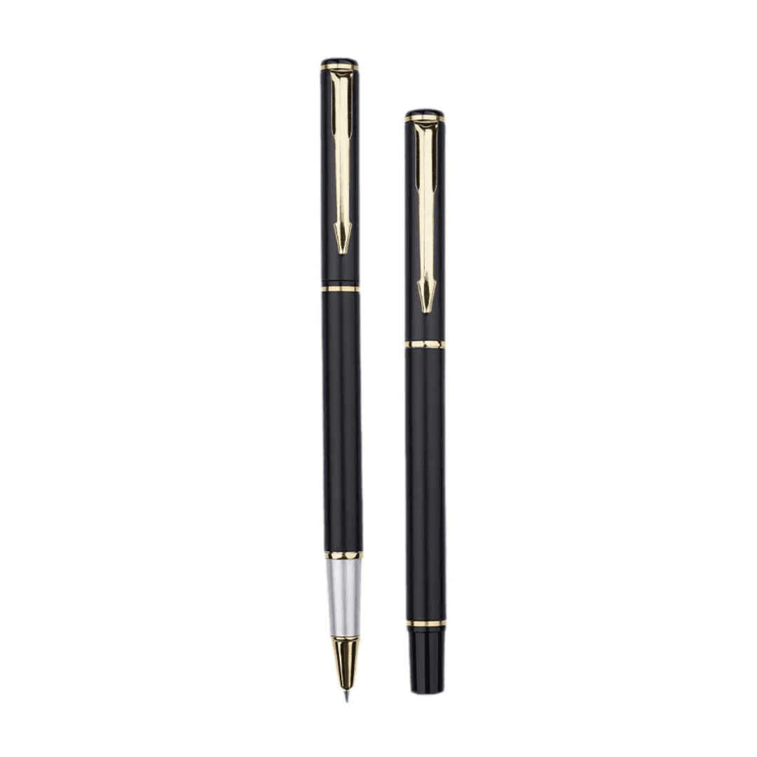 Black Metal Executive Pen with Gold Clip