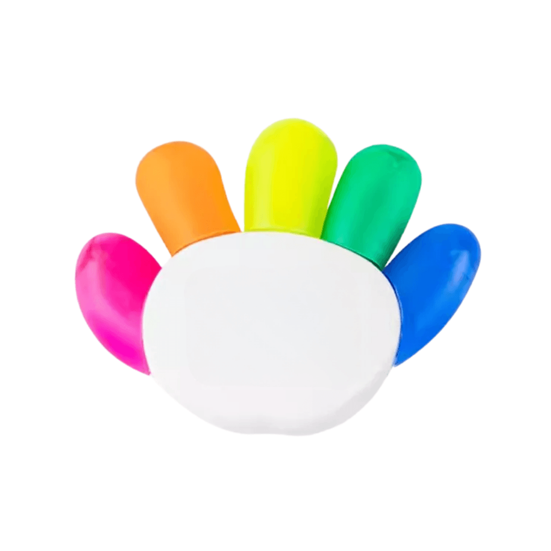 Palm Shape 5-Color Highlighter Marker