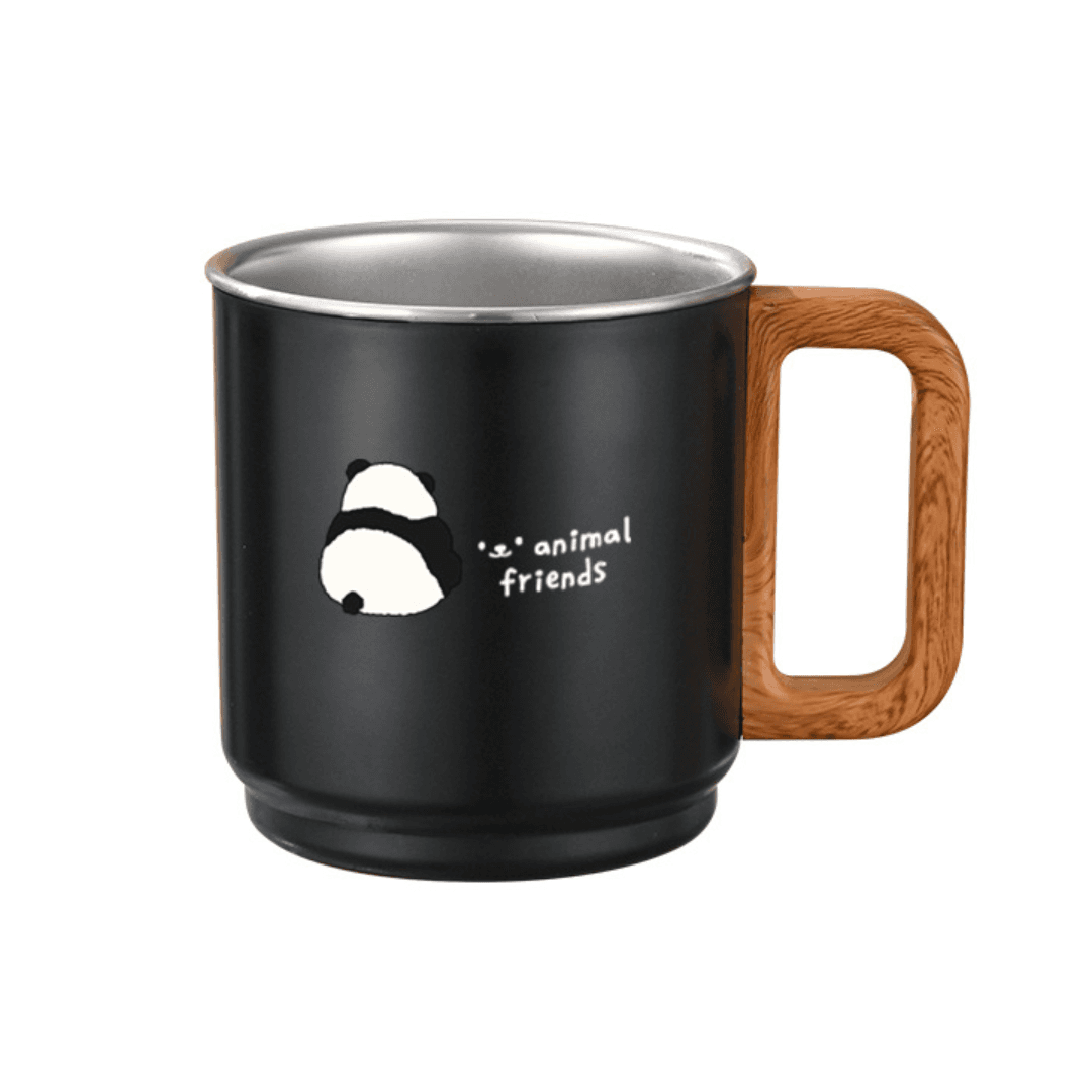 430 ml Nordic Timber‑Grip Steel Mug