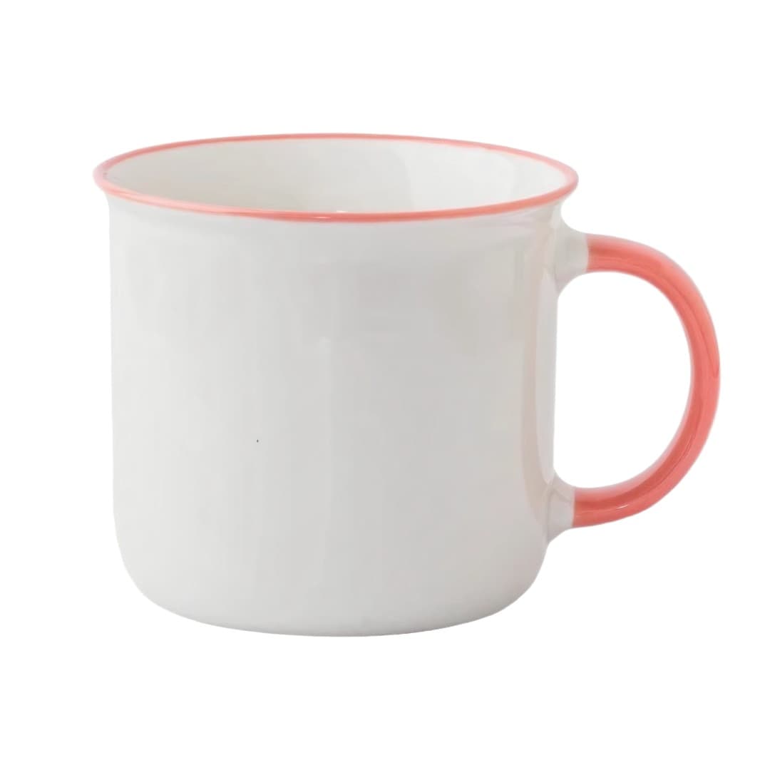 Customisable Enamel‑Style Colour‑Rim Ceramic Mug – 350 ml
