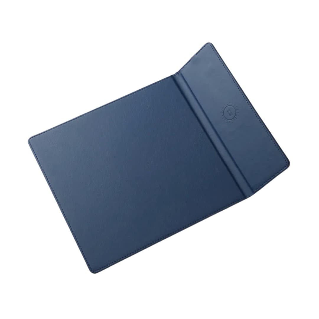 Compact PU Wireless‑Charging Notebook Sleeve & Mouse Pad