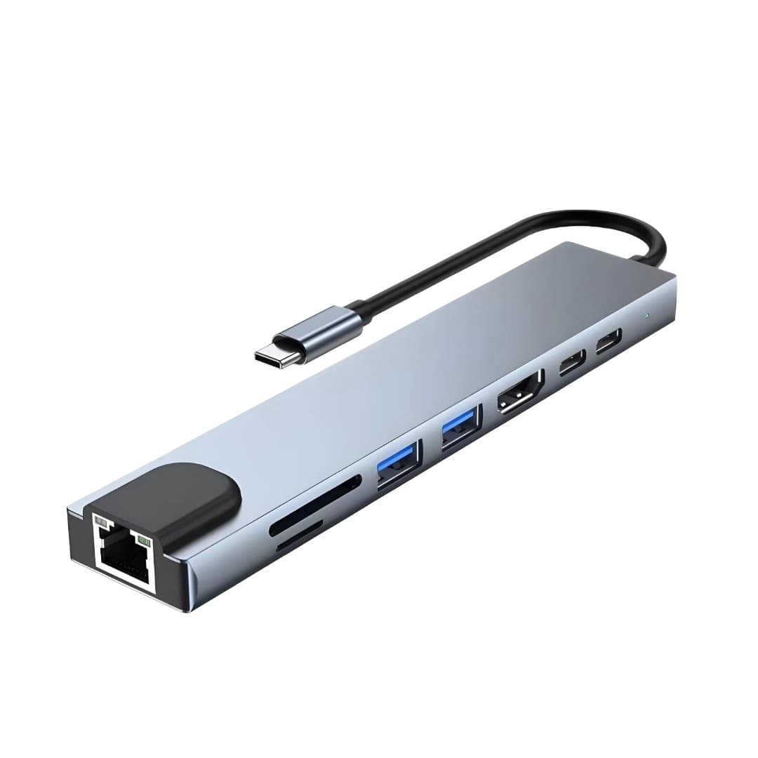 Customisable Aluminium 8-in-1 USB-C Hub