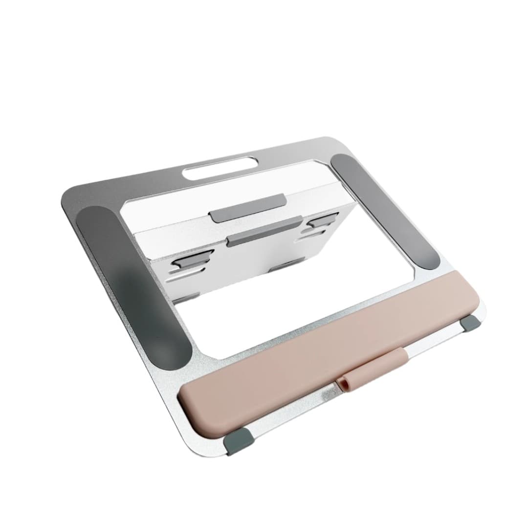 Professional Aluminium Laptop & Drawing Tablet Stand with Silicone Wrist Rest – Adjustable Height