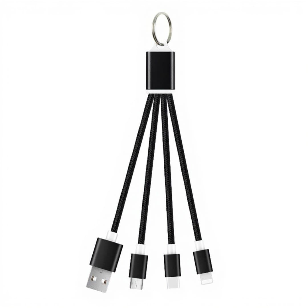 TrioTag 3-in-1 Charging Cable Keychain