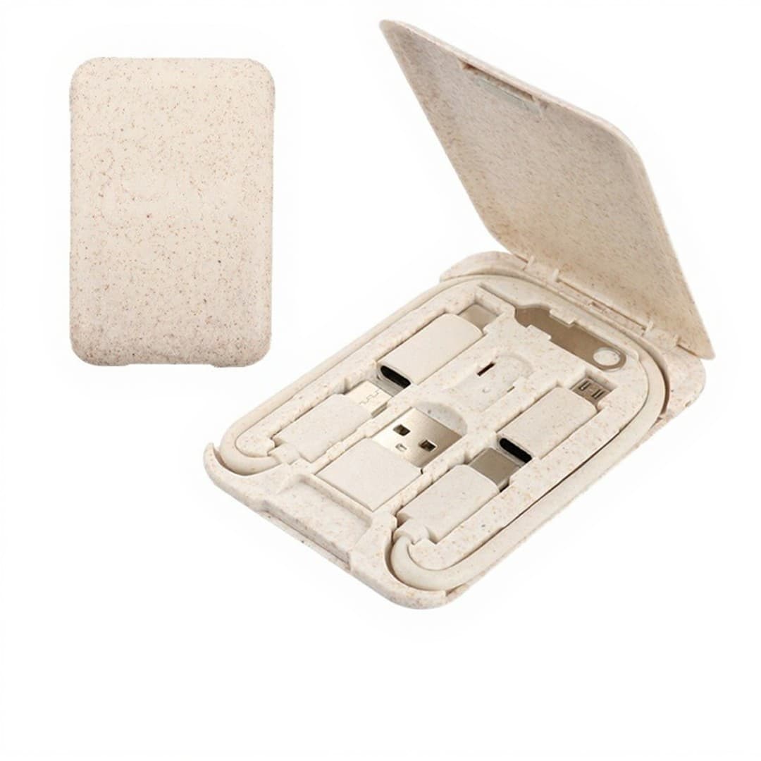 Eco Wheat Straw Card-Style Charging Set