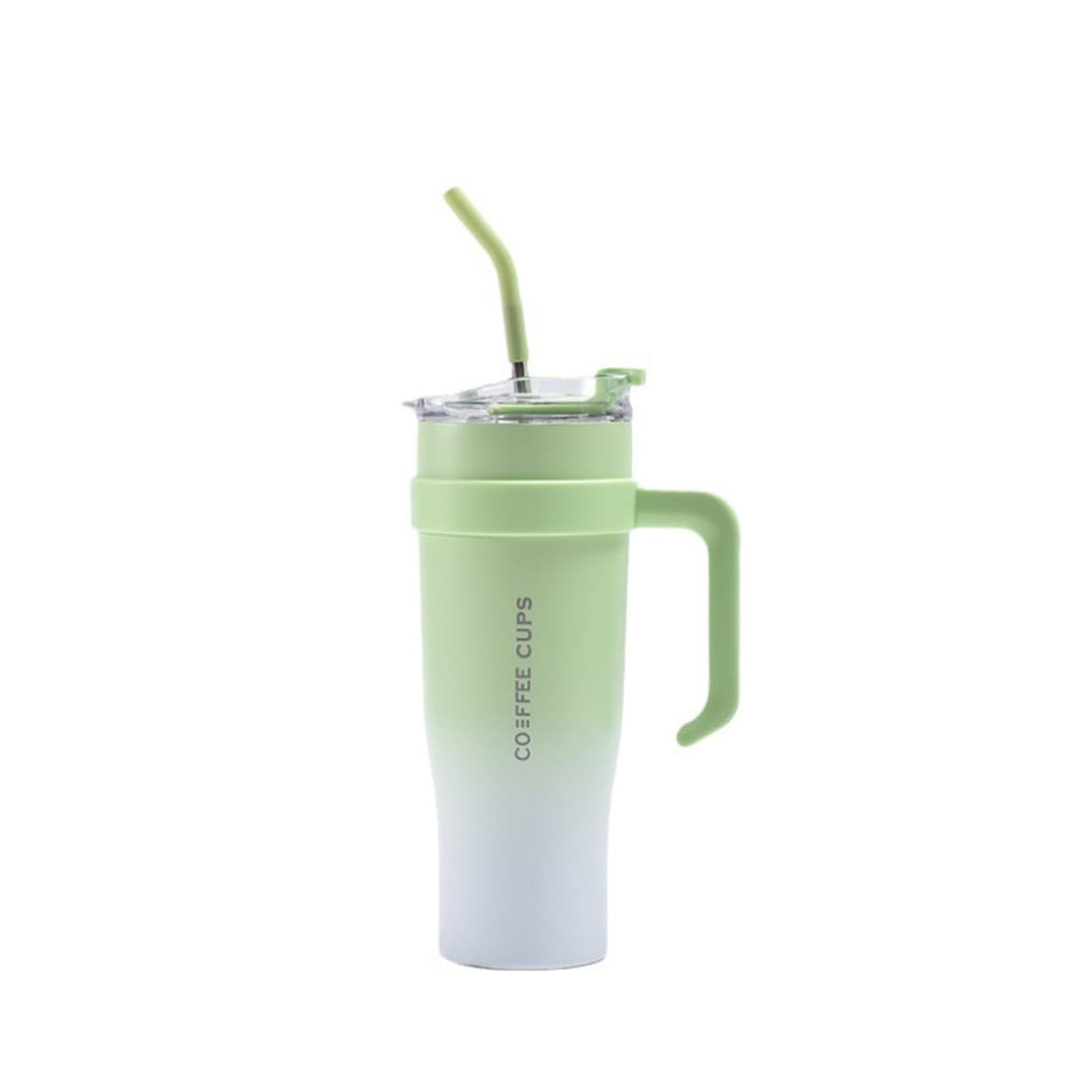 Customisable 1200ml Stainless Steel Gradient Handle Tumbler with Straw