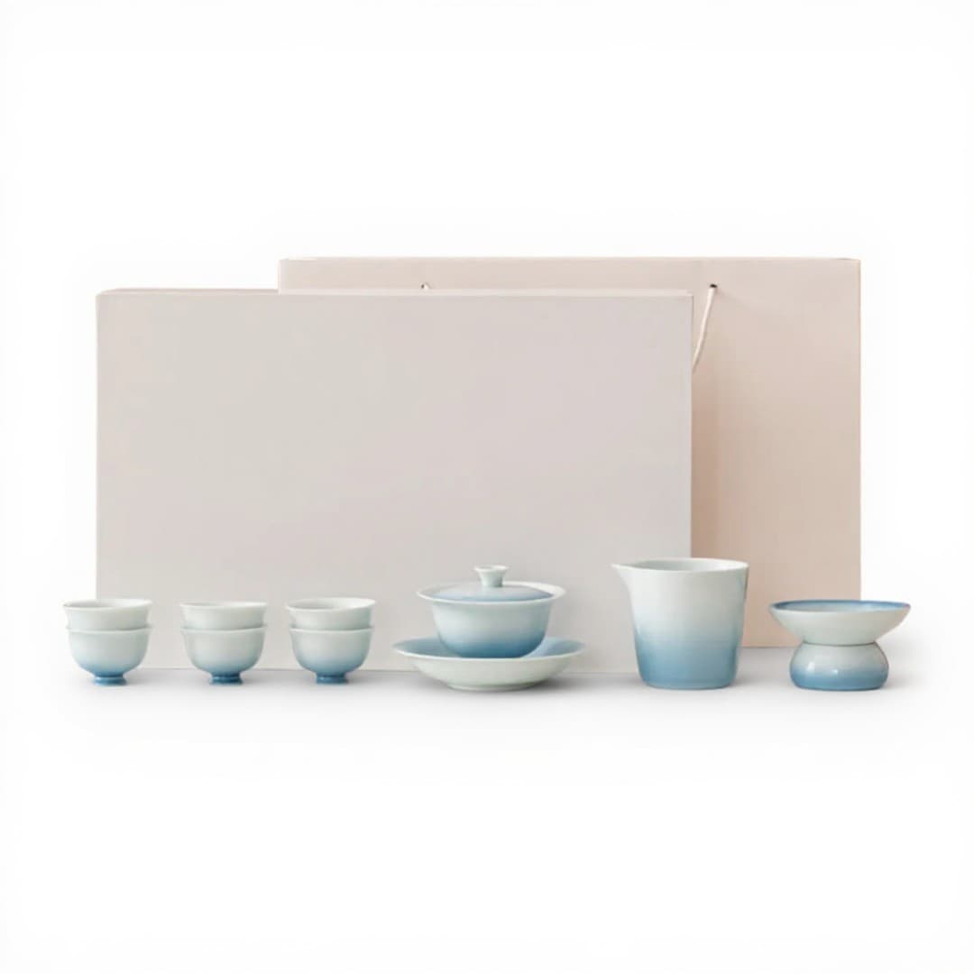 Azure Serenity” Gong‑fu Travel Tea Set (4‑Piece, Gift‑Boxed)