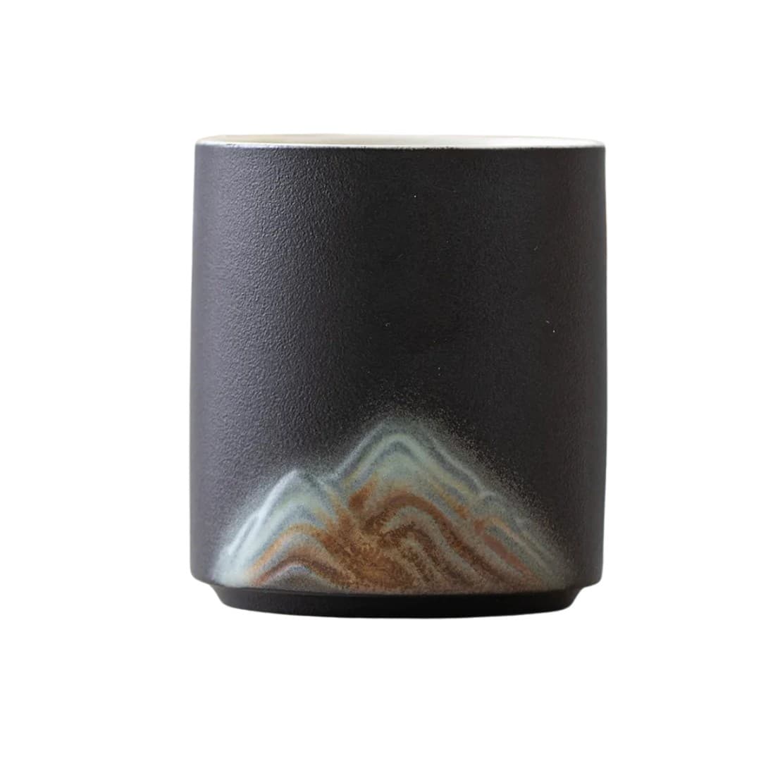“Jiang‑Shan Vista” Kiln‑Glaze Straight Cup – Collector Gift Set