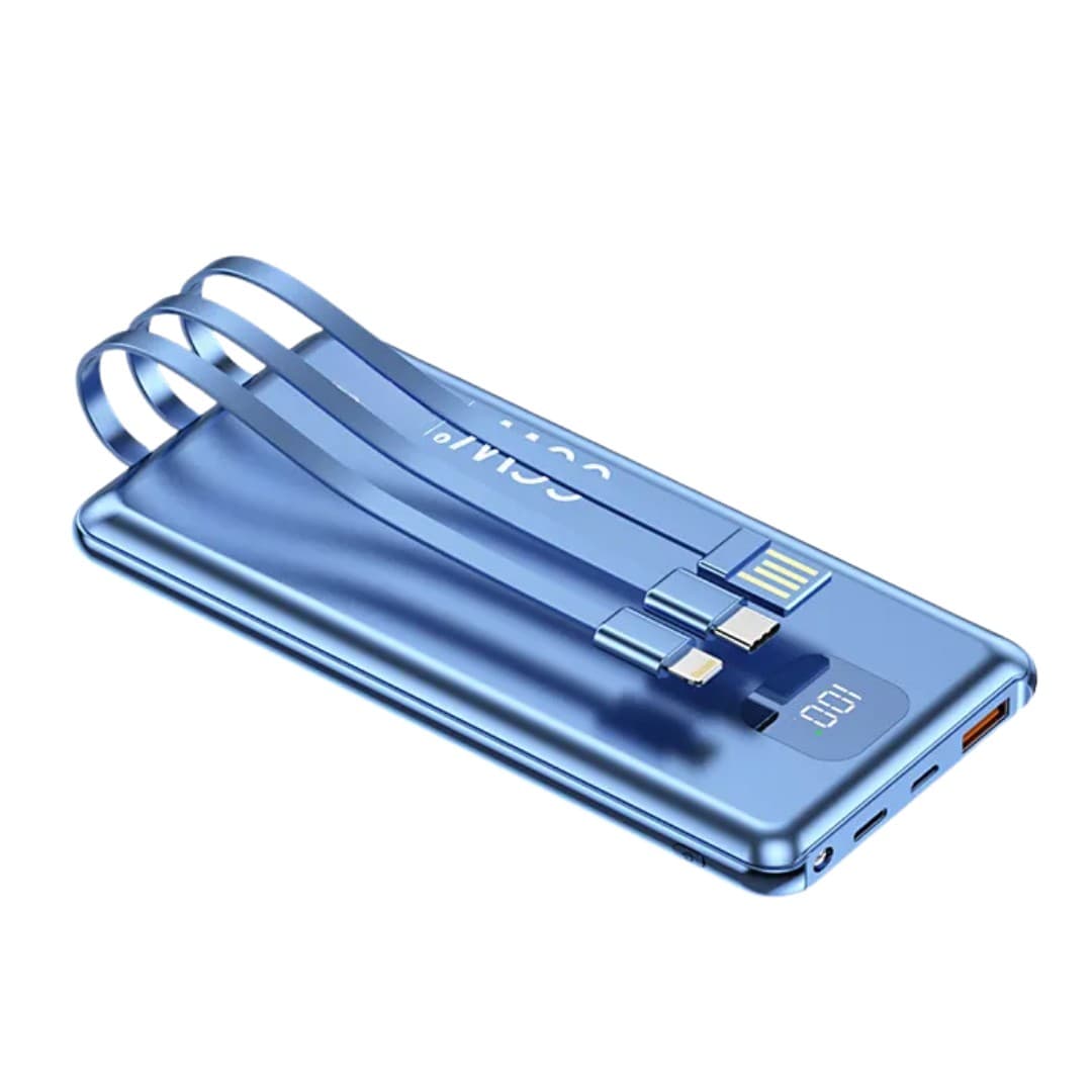 66W Super Fast Charge Power Bank with Built-in Cables
