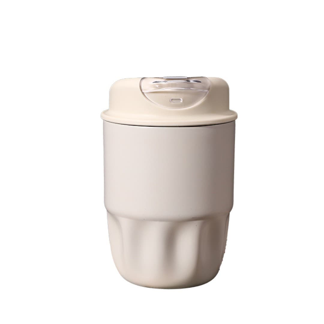 Petal‑Base Stainless‑Steel Coffee Tumbler