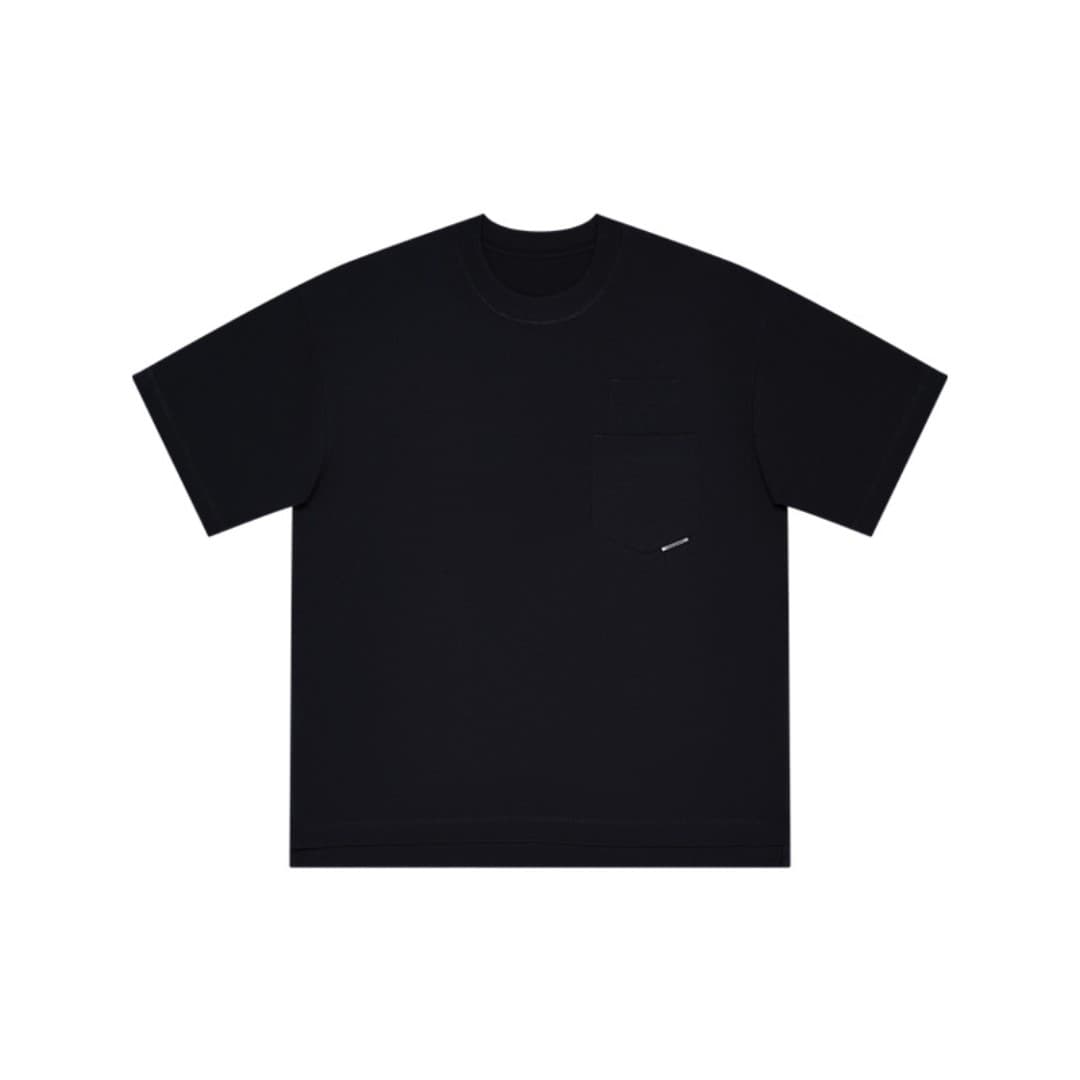 Heavyweight Cotton Round Neck T-Shirt with Pockets