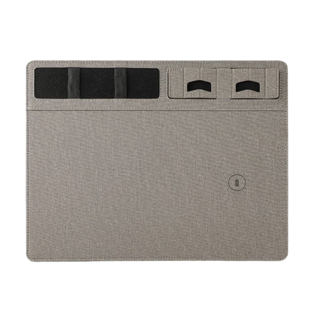 15 W Wireless‑Charging Mouse Pad with Desk‑Organiser Strip
