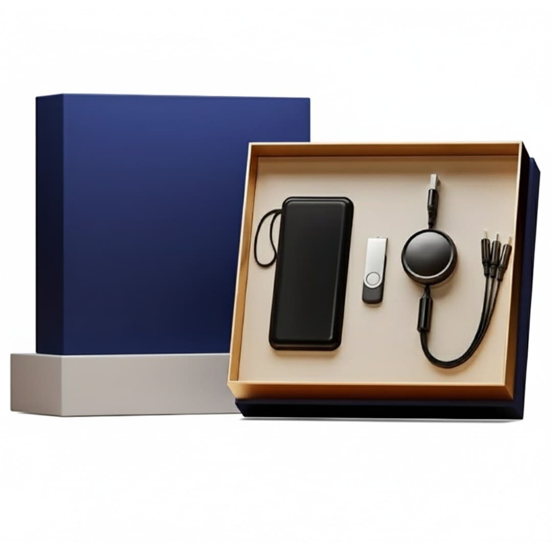 Corporate Gift Box – 3C Certified Power Bank with Built-in Cables