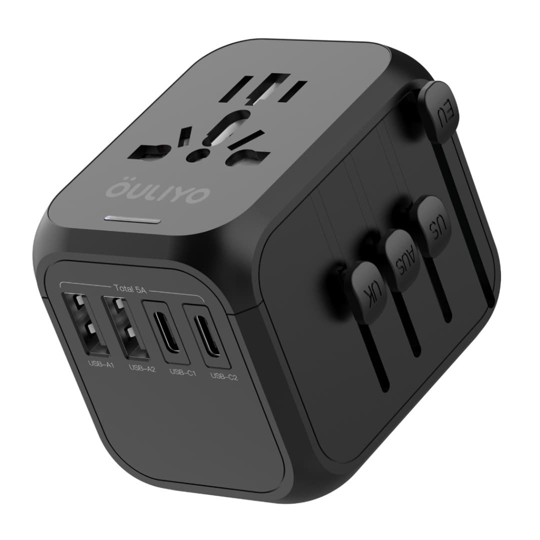 Travel Adapter – Dual USB-A + USB-C Fast Charge