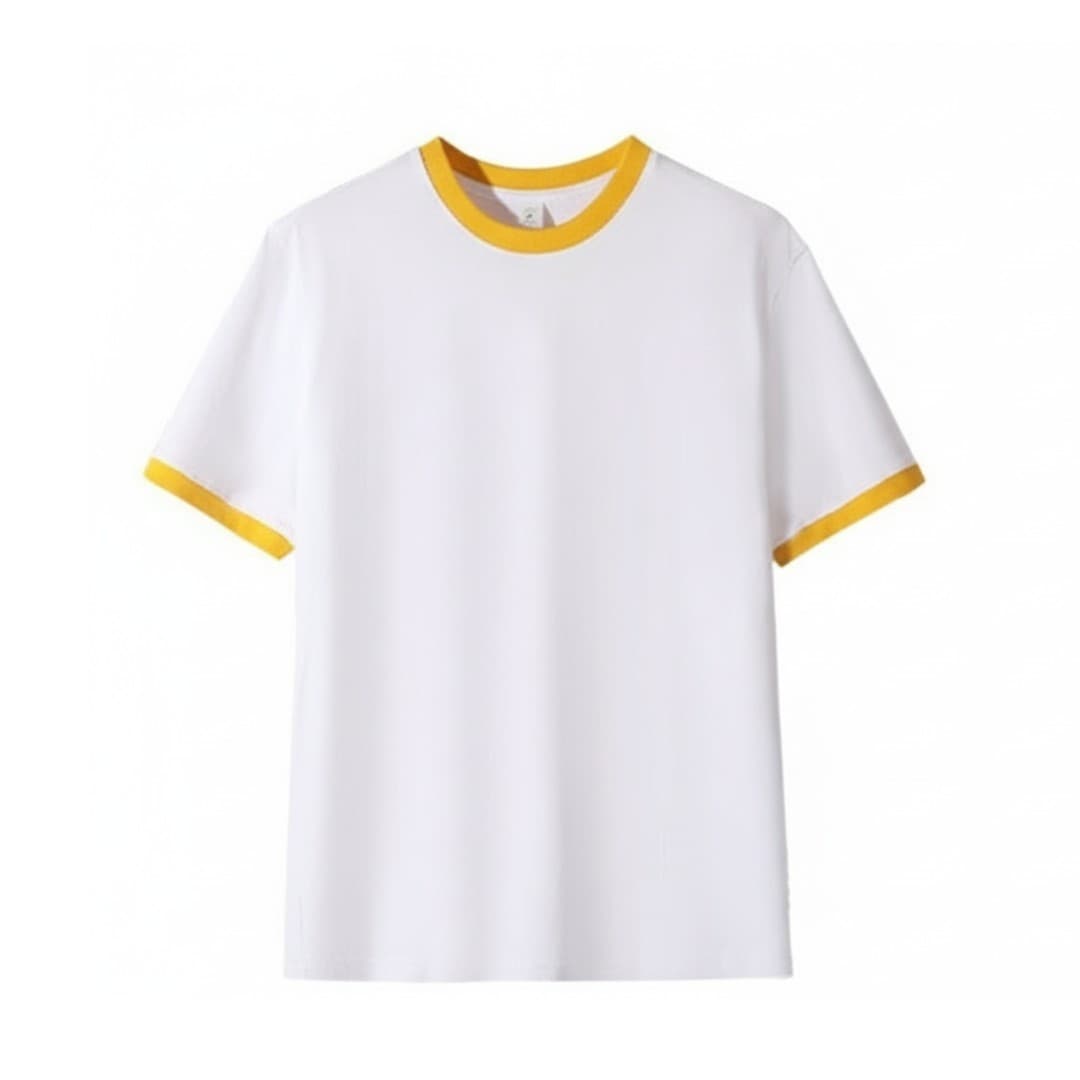 Custom Contrast Collar Cotton T-Shirt (Unisex | Full Print Friendly)