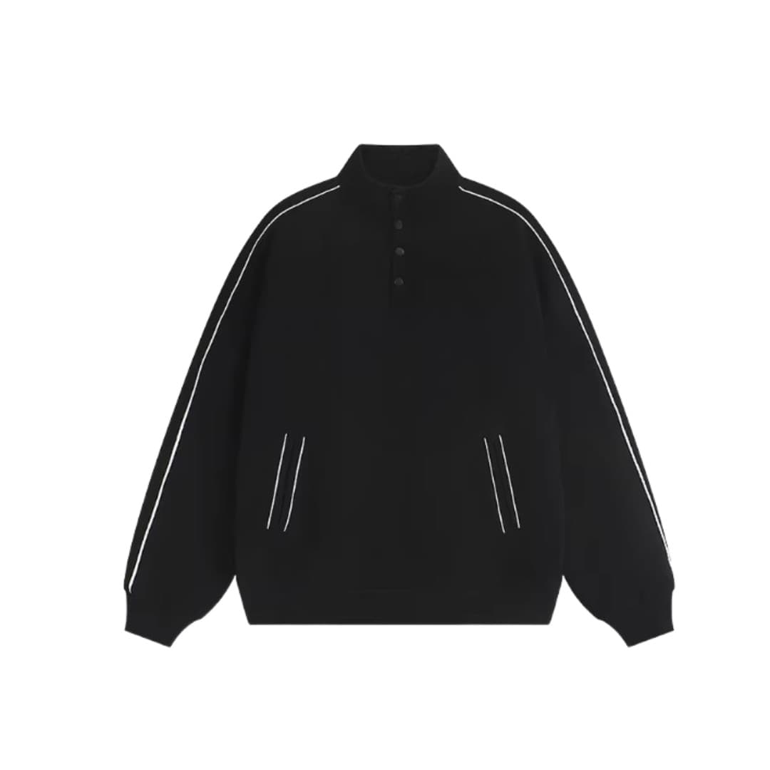 Minimal Stand-Collar Pullover Jacket (380G)